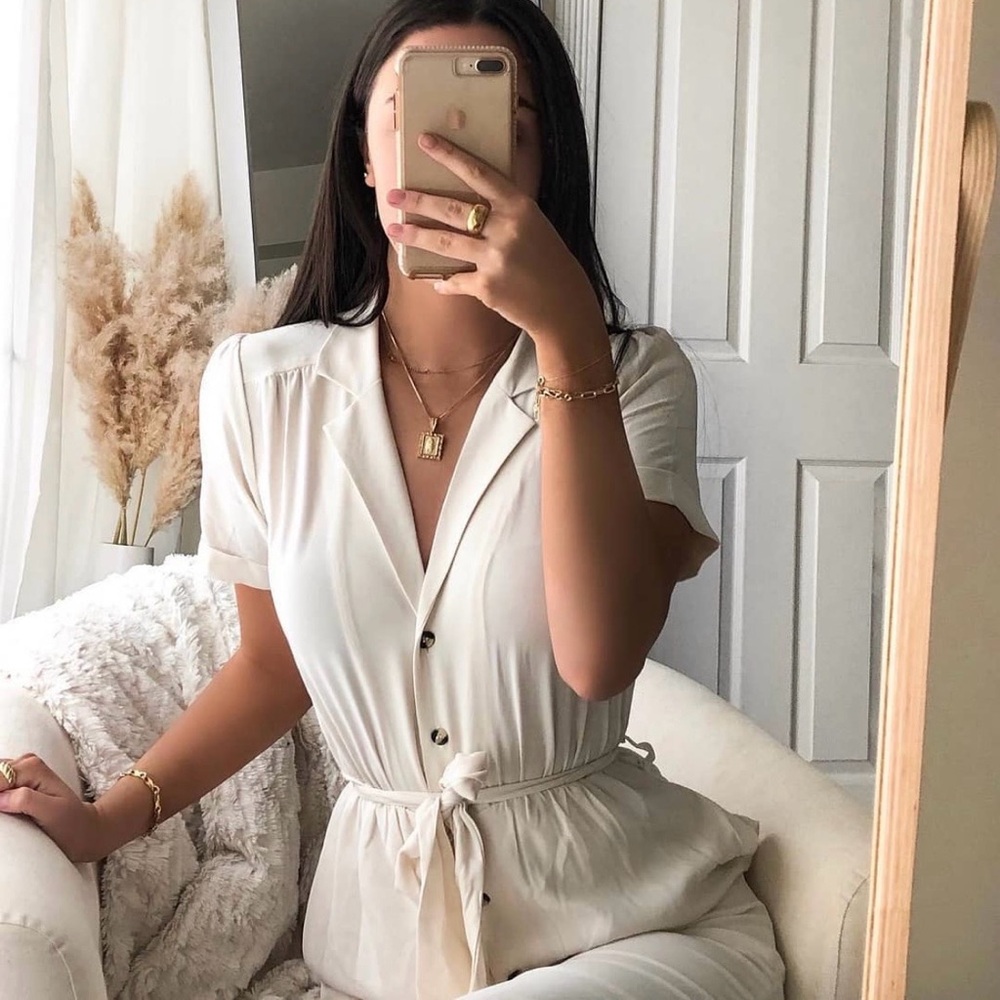 minkpink soft boiler suit - off white